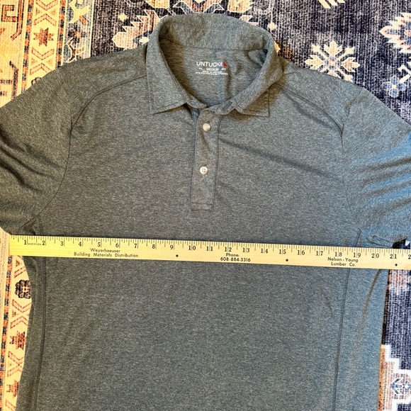 UNTUCKit Men's Gray Performance Polo Shirt Size Medium - Picture 8 of 10